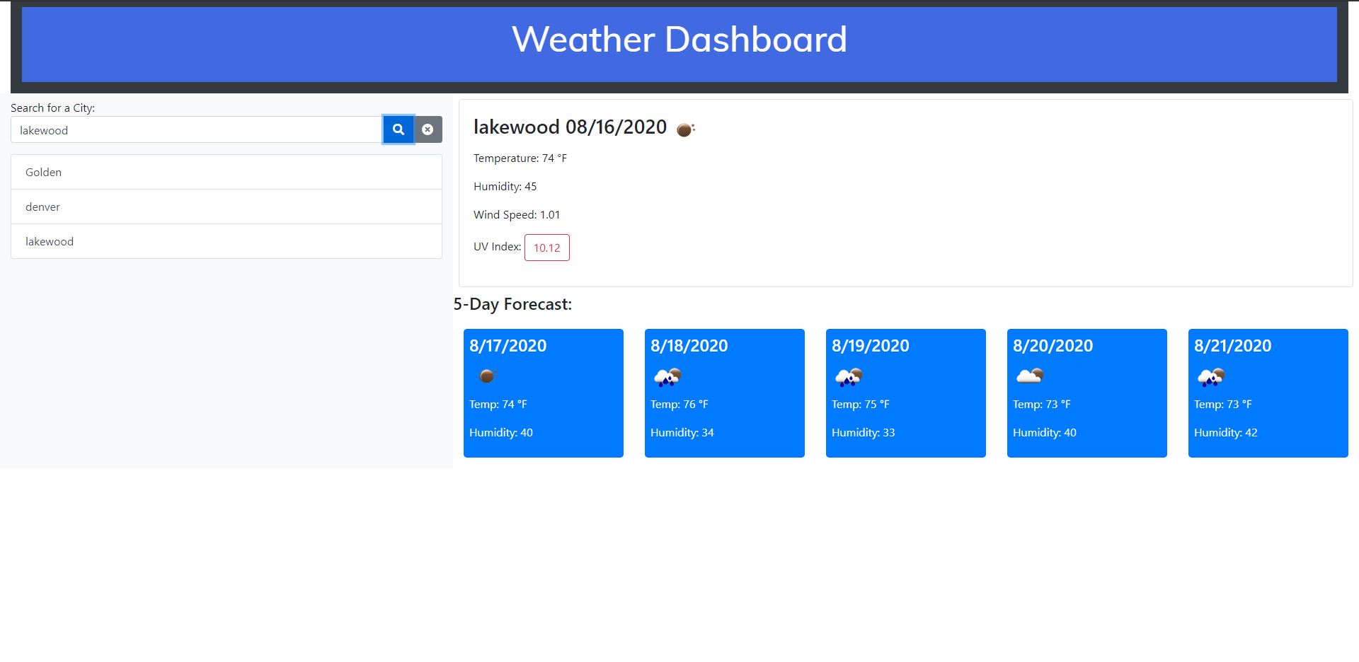 Weather Dashboard